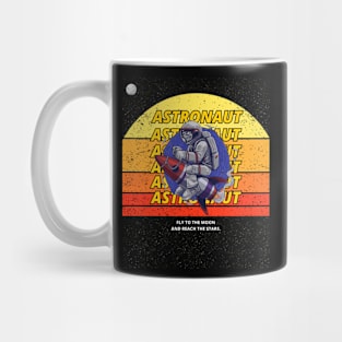 Vintage Retro Funny Astronaut Reach The Stars Design Mug